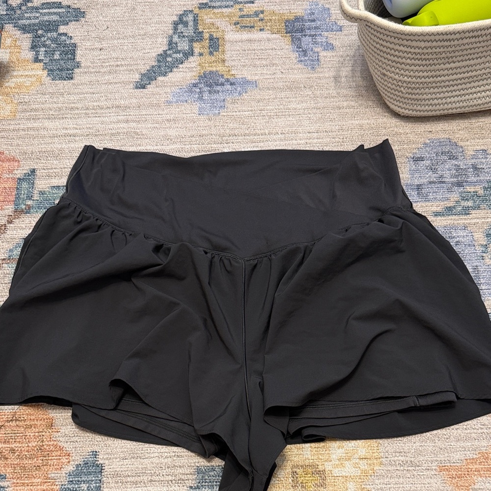 aerie cross over Black/charcoal gray Athletic Shorts